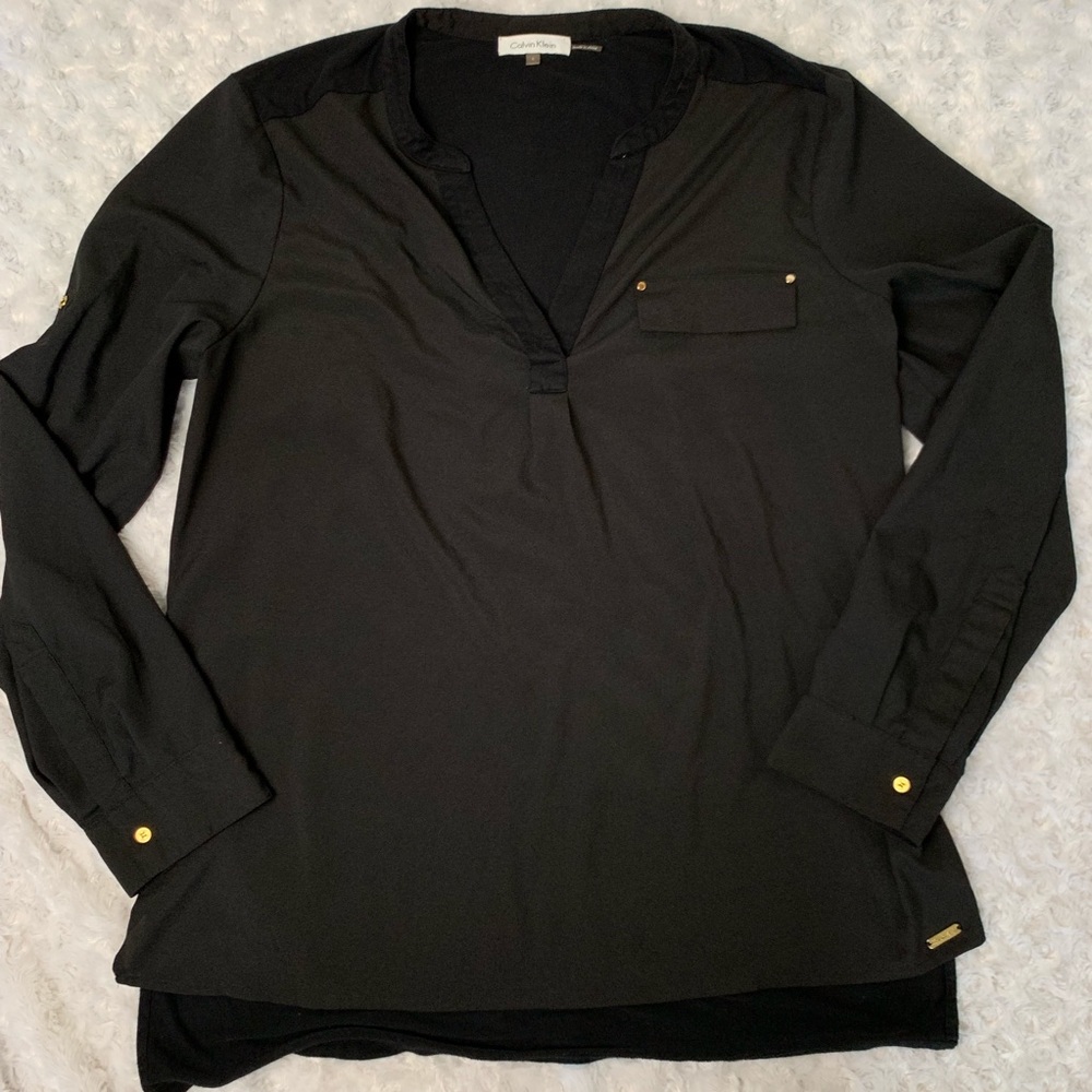 Black Calvin Klein long sleeve blouse